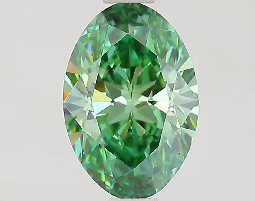 Fancy Vivid Green diamant 1,05 ct oval cut VVS2 — Manich Jewelry