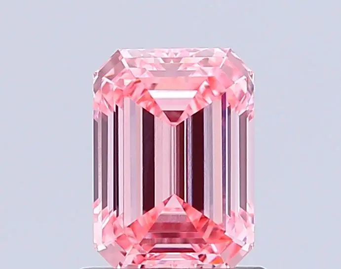 Fancy Vivid Pink diamant 1,04 ct emerald cut VVS2 — Manich Jewelry