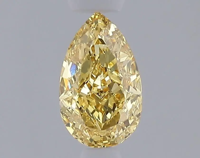 Fancy Vivid Yellow diamant 1,03 ct pear cut VVS2 — Manich Jewelry