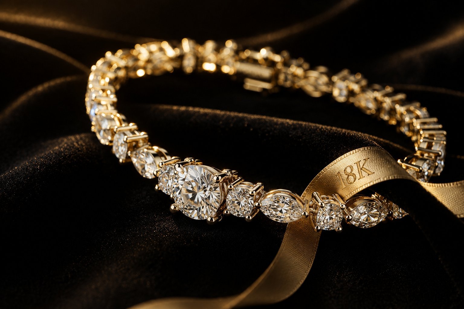 5 carat tennisarmbånd i 18 karat guld med diamanter