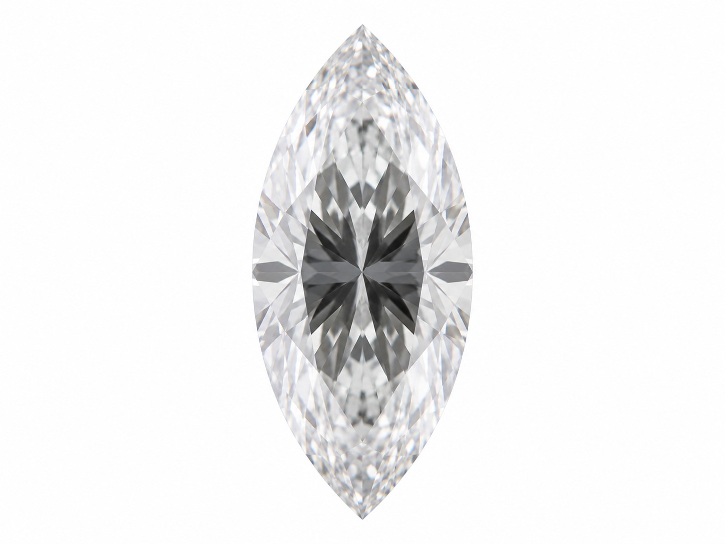 Marquise diamant med synlig bow tie-skygge