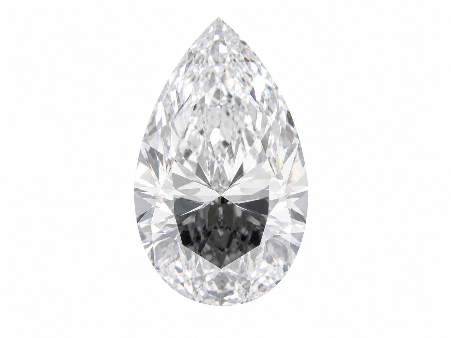 Pear diamant med synlig bow tie-skygge