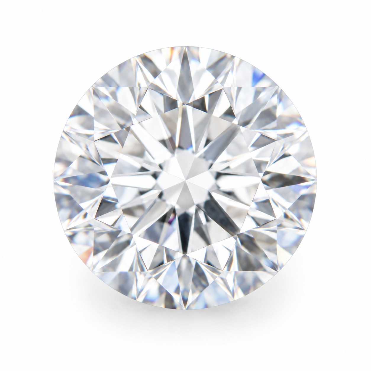 Round brilliant diamant med Excellent cut, jævn og intens brilliance