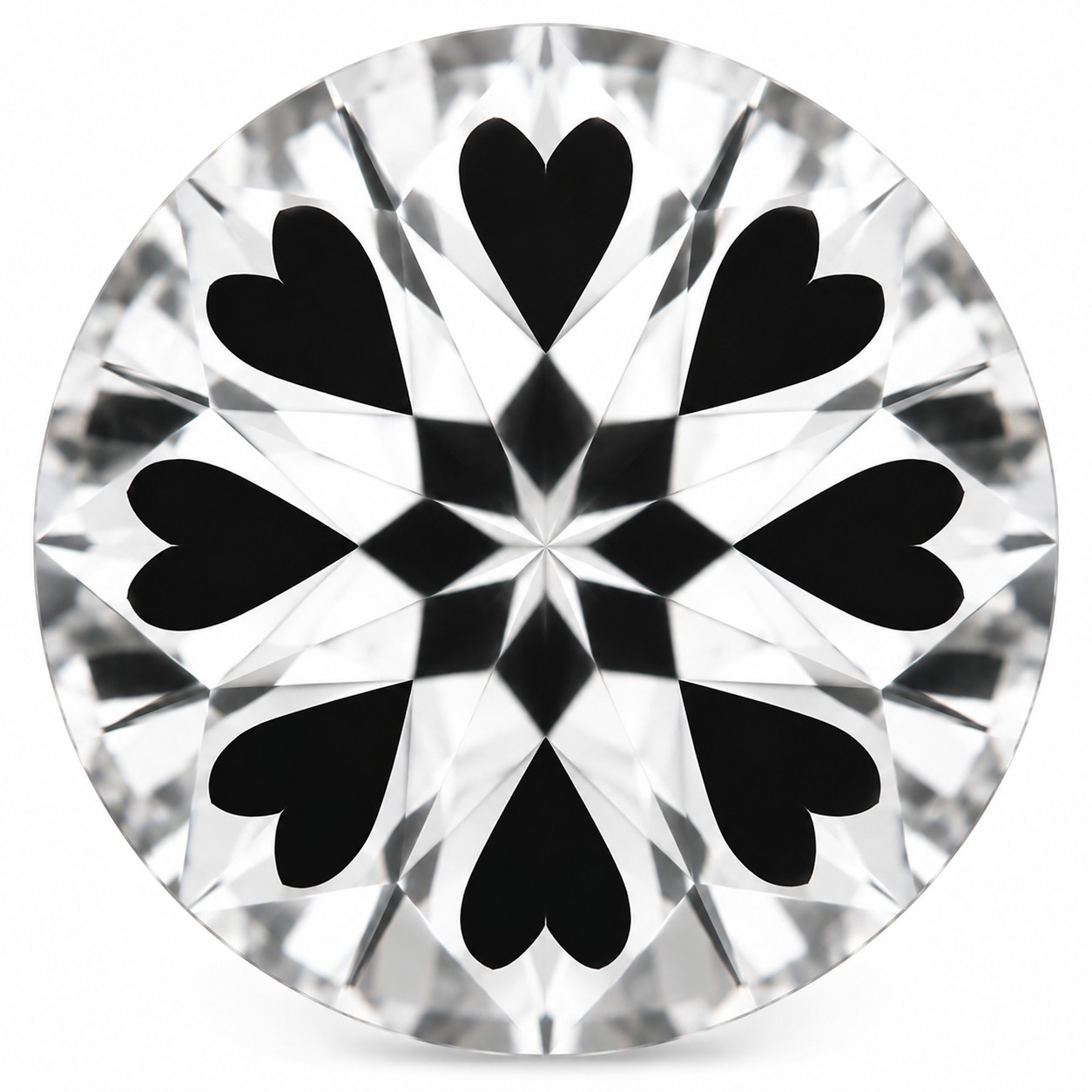 Super Ideal / Hearts and Arrows diamant med bekræftet optisk perfektion